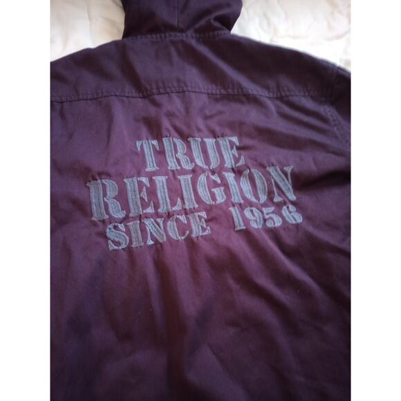 True Religion Hoodie Mens XL Vtg Y2K Long Sleeve Button Up Embroidered Jacket - Picture 7 of 11